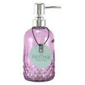 Wholesale - 18oz Glass Soap Dispenser Pink with Chrome Pump, UPC: 769898275111